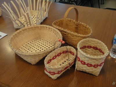variety of baskets made in classes